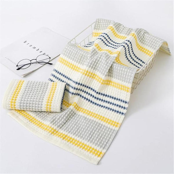 Colorblock Striped Cotton Bath Towel