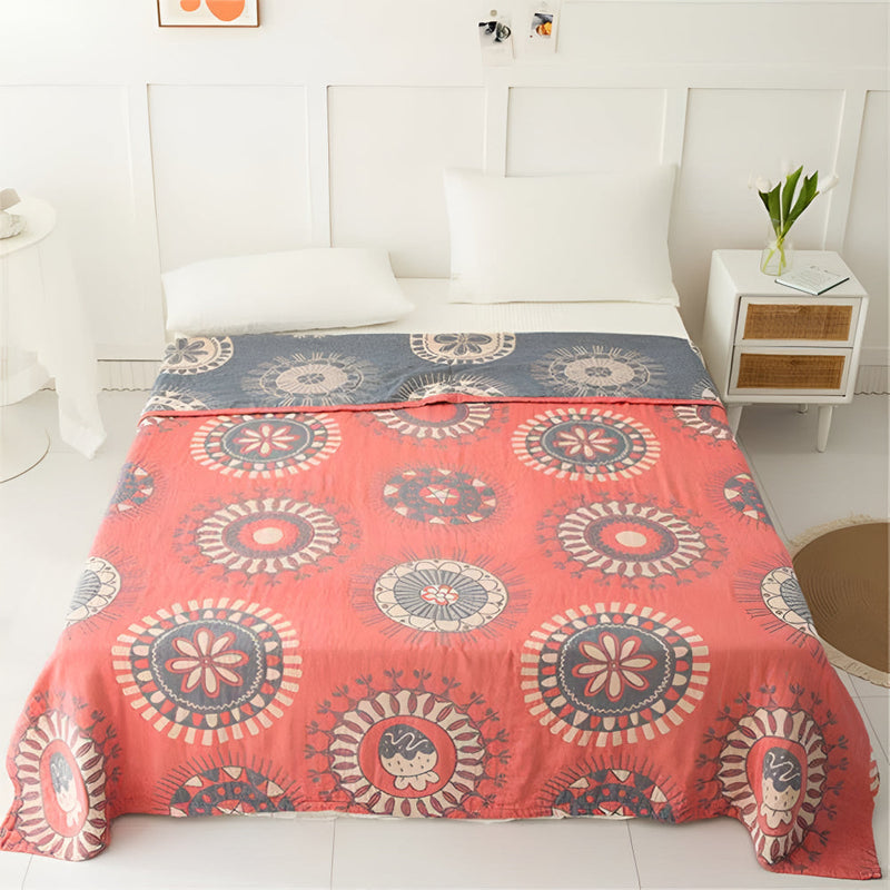 Blossom Radiance Circle Cotton Blanket