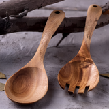 Rustic Teak Salad Serving Set | 2 Pcs