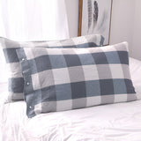 Checked & Striped Cotton Pillowcase