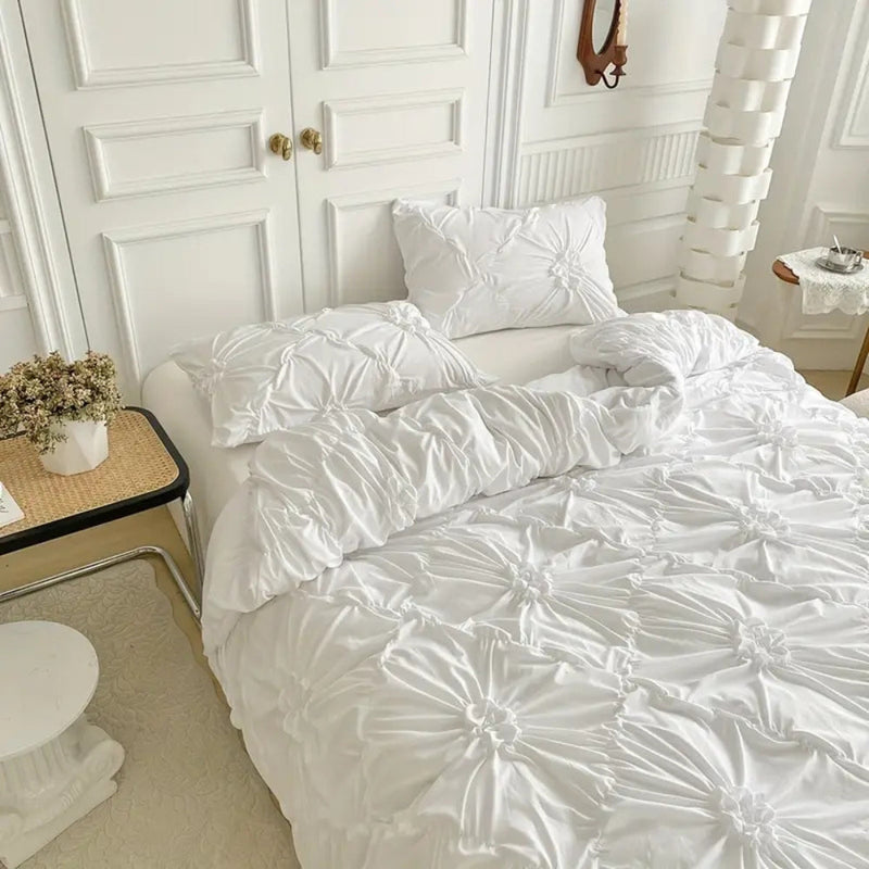 Ruffle Flower Duvet Cover Set