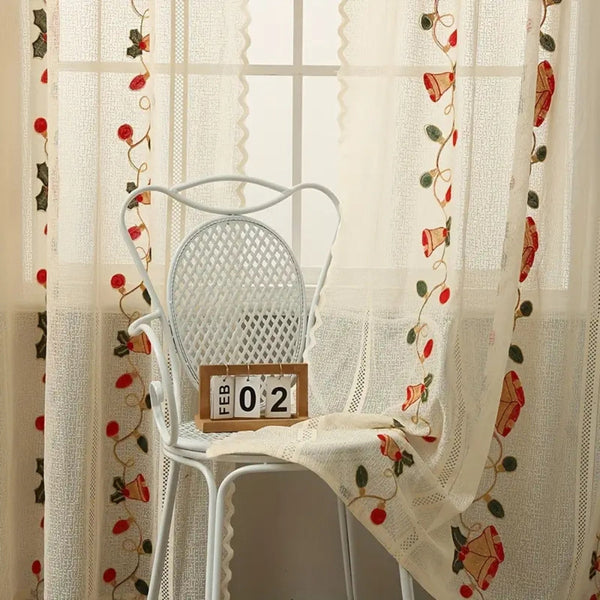 Festive Red Bell Curtains