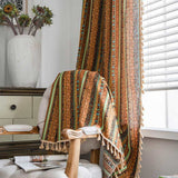 Colorful Tassel Curtain Light Filtering Drapes