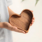 Heart-Shaped Wooden Snack Tray | 4 pcs