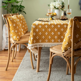 Versatile Yellow Embroidered Tassel Tablecloth