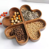 Heart-Shaped Wooden Snack Tray | 4 pcs