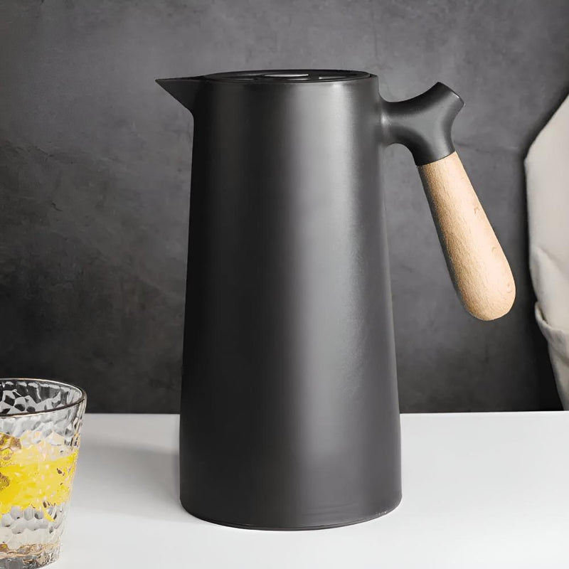 Elegant Insulated Carafe with Wooden Handle