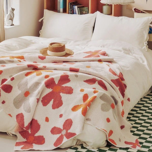 Alvian Floral Soft Knit Throw Blanket