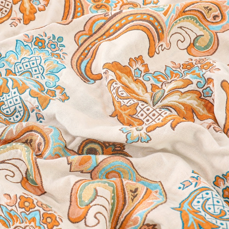 Baroque Bloom Reversible Cotton Blanket