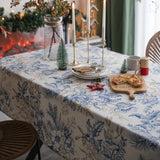 Blue Floral Countryside Tablecloth