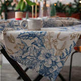 Blue Floral Countryside Tablecloth