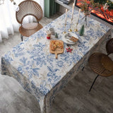 Blue Floral Countryside Tablecloth