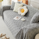 Checkered Plush Velvet Sofa Cover