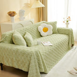 Funda de sofá de terciopelo de felpa a cuadros
