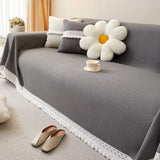 Classic Chenille Lace Edge Sofa Cover