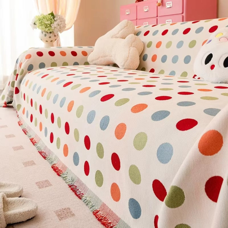 Colorful Polka Dot Sofa Cover