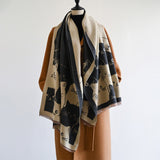 Cute Cat Jacquard Winter Scarf
