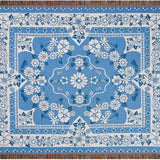 Blue Daisy Bloom Boho Travel Outdoor Blanket