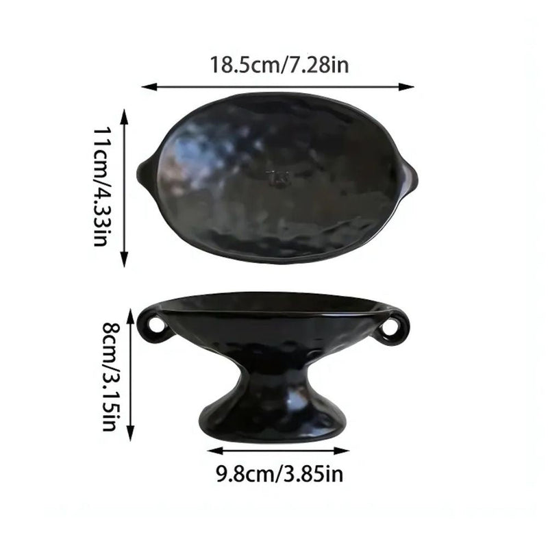 Dual-Ear Ceramic Oval Organiser