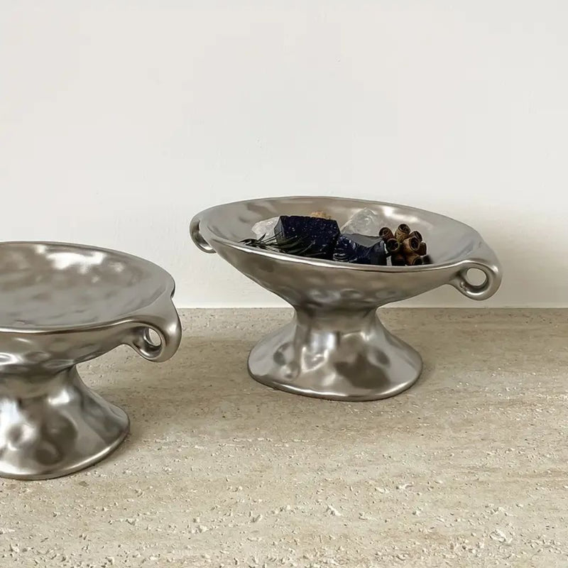 Dual-Ear Ceramic Oval Organiser