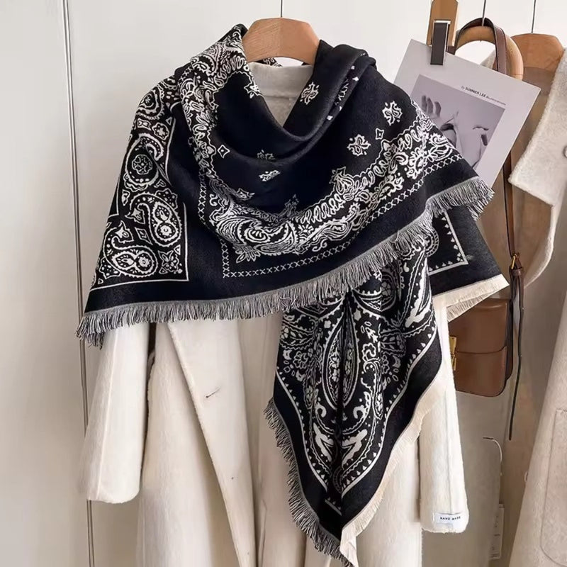 Elegant Bloom Weave Shawl Scarf