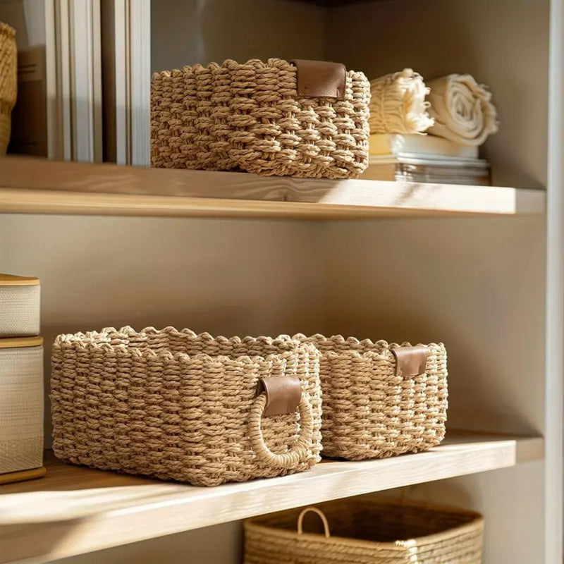 Elegant Rattan Weave Basket Set