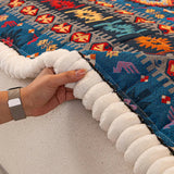 Ethnic Boho Embossed Plush Couch Cover