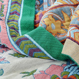 Manta reversible con estampado floral europeo | Manta 100% algodón