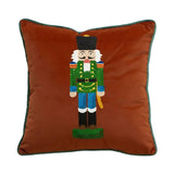 Festive Nutcracker Embroidered Christmas Cushion Cover