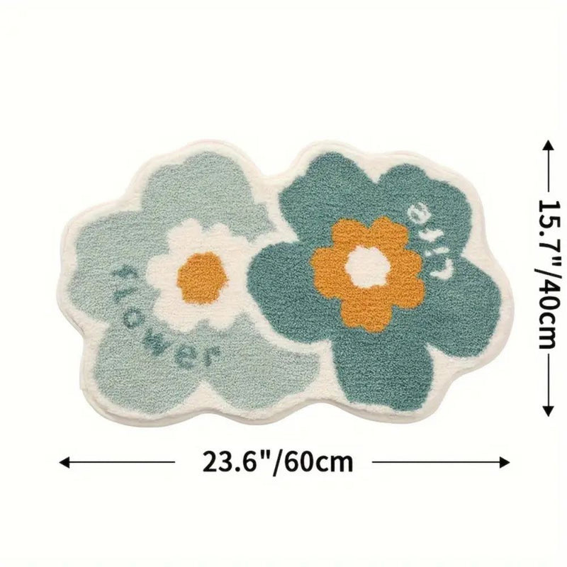 Floral Tufted Absorbent Bath Mat