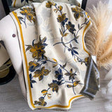 Elegant Double-Sided Floral Winter Shawl Scarf