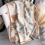 Elegant Double-Sided Floral Winter Shawl Scarf
