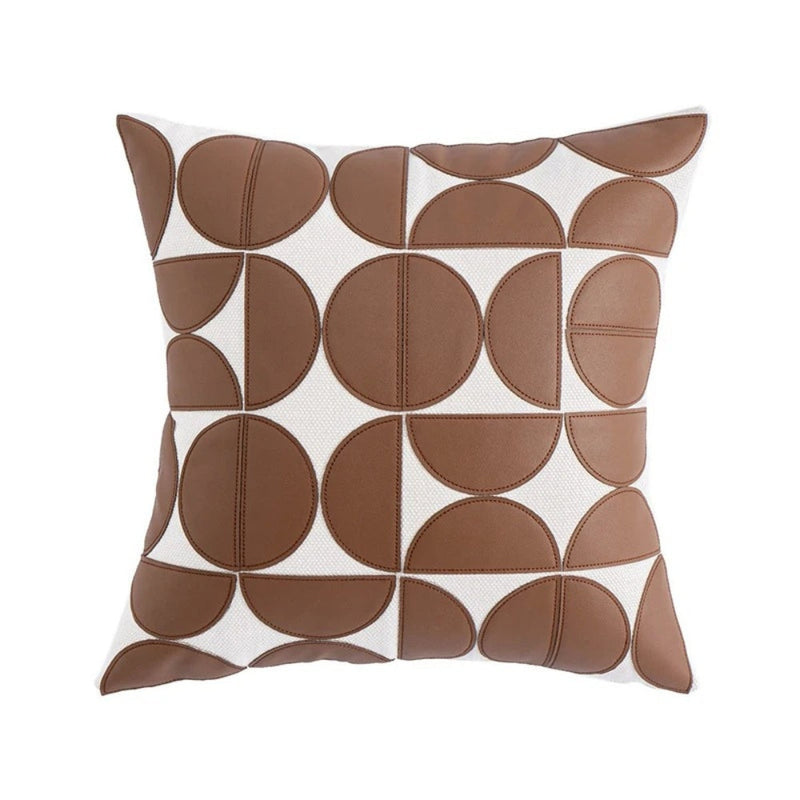 Luxury Embroidered Faux Leather Sofa Cushion Cover