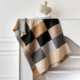Luxury Geometric Pattern Knitted Shawl
