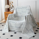 Mixed Tone Geometric Cotton Blanket