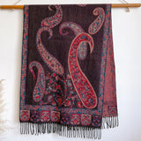 Paisley Elegance Winter Poncho Shawl