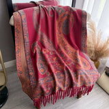 Paisley Elegance Winter Poncho Shawl