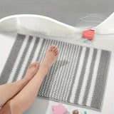 Pebble-Knit Striped Chenille Bath Mat