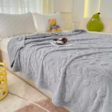 Plush Leaf Cozy Embossed Fleece Throw Blanket