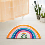 Alfombrilla de baño semilunar con brillo arcoíris