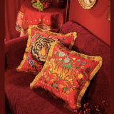 Regal Tiger Artistic Velvet Cushion Cover