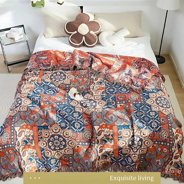 Solea Floral Jacquard Cotton Throw Blanket