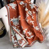 Elegant Double-Sided Floral Winter Shawl Scarf