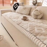 Thick Winter Quilted Plush Couch Cover