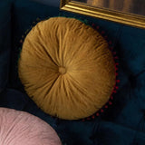 Veloura Round Vintage Quilted Ottoman Cushion Pad