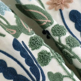 Vintage Botanical Embroidery Cushion Cover