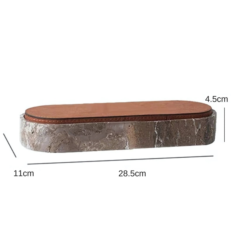 Marble Leather Lid Jewelry Storage Box