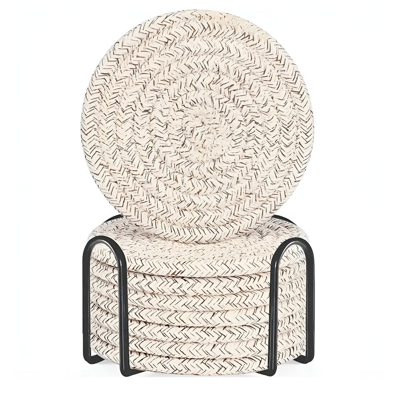 Woven Whirl Coaster Set | 8Pcs Set