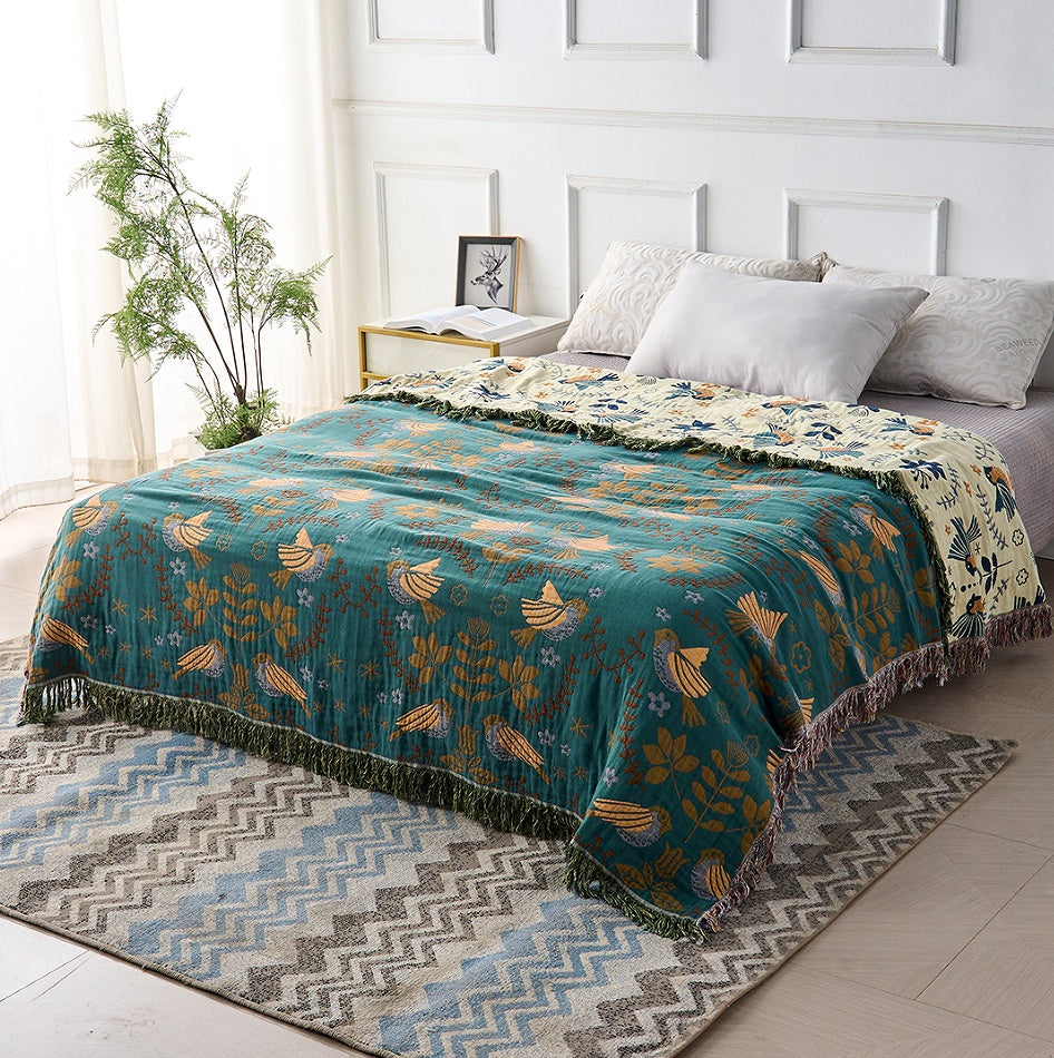 Beautiful Floral Boho Blanket | 100% Cotton Blanket (B1G1)