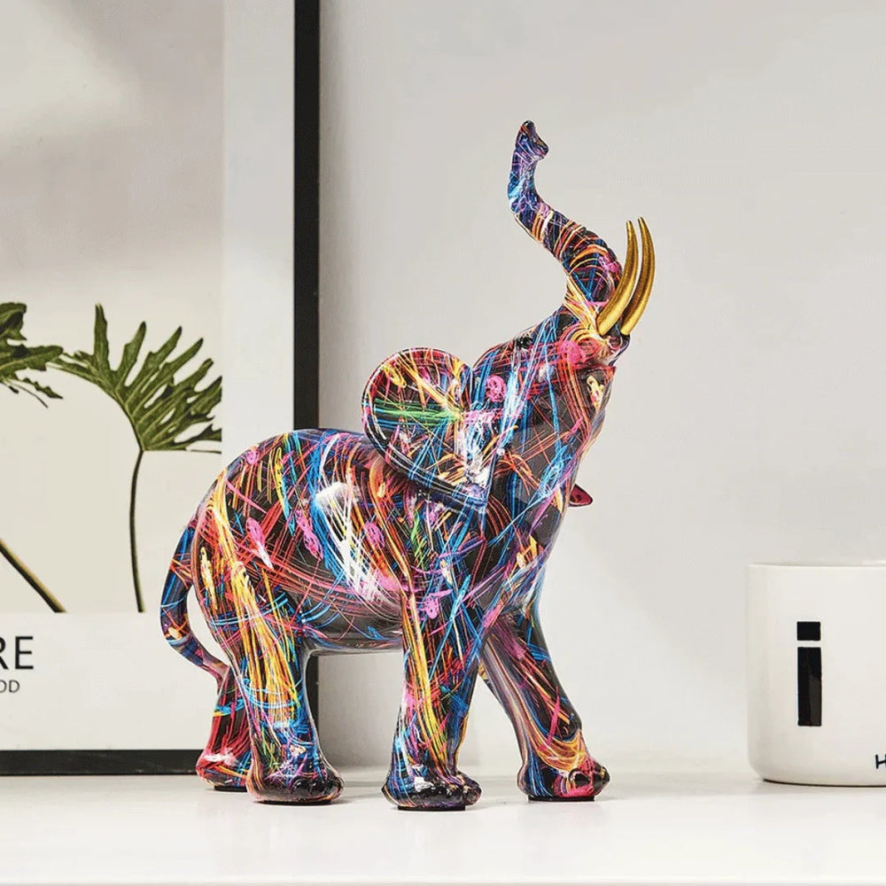 Artistic Elephant Graffiti Figurine – Casa & Beyond.